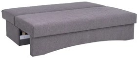 Čalúnená rozkladacia trojmiestna pohovka na každodenné spanie bez opierok PAUL sivá