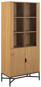 Vitrína v dekore duba v prírodnej farbe 80x180x40 cm Jaipur – Actona