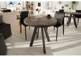Jedálenský stôl 39368 Ø80cm Drevo Mango šedé  - Komfort-nábytok