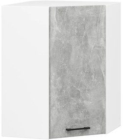 Rohová kuchynská linka OLIVIA H720 3 m s vitrínou betón