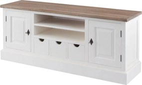 RTV skrinka Brighton 150 x 40 x 65 cm white&amp;natural