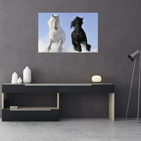 Obraz - Kone v zime (90x60 cm)