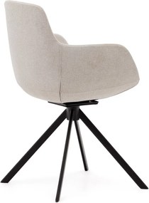 Béžové čalúnené jedálenské kreslá v súprave s podrúčkami 2 ks Tissiana – Kave Home