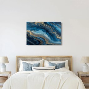 Obraz - Modrá mramorová abstrakcia (90x60 cm)
