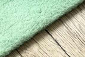 Koberec BUNNY, zelený, imitácia králičej kožušiny