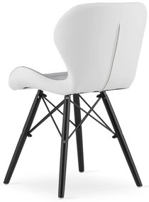 Set štyroch jedálenských stoličiek LAGO ekokoža, sivé / biele / čierne (4 ks)