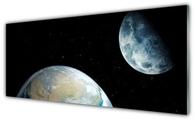 Obraz na akrylátovom skle Mesiac zeme vesmír 125x50 cm
