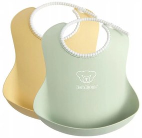 Silikónový podbradník BabyBjörn Powder - 2 ks Farba: PowderGreen-PowderYellow