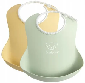 Silikónový podbradník BabyBjörn Powder - 2 ks Farba: PowderGreen-PowderYellow