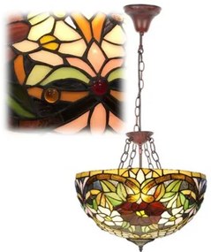 Reversed pestrý vitráž luster LILY HEMISPHERE Ø50 3XE27