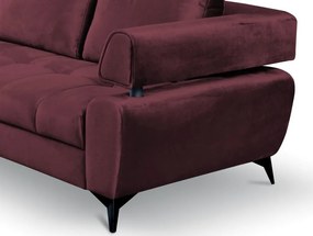 Rohová sedacia súprava Paris, vínová látka, ľavý roh