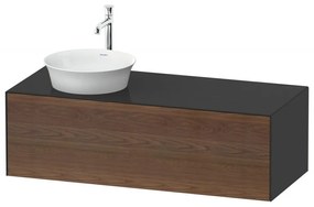 DURAVIT White Tulip závesná skrinka pod umývadlo na dosku vľavo, 1 zásuvka, 1300 x 550 x 408 mm, americký orech masív/grafit vysoký lesk, WT4977L77H1