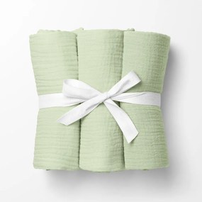 Biante Mušelínová plienka/dečka Nature MSN-030 Pastelovo pistáciová - ZVÝHODNENÁ SADA 3 KS 70x70 cm - Sada 3 ks