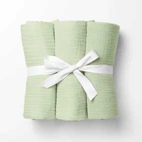 Biante Mušelínová plienka/dečka Nature MSN-030 Pastelovo pistáciová - ZVÝHODNENÁ SADA 3 KS 70x70 cm - Sada 3 ks