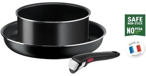 Tefal - Sada riadu 3 ks INGENIO EASY COOK & CLEAN BLACK