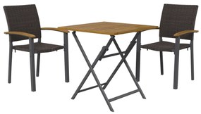 Livarno home Skladací záhradný stôl Valencia + Záhradná stolička Valencia, 2 kusy  (800008285)