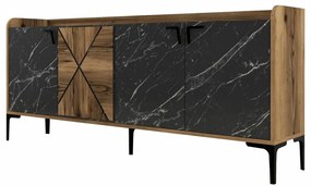Skrinka Venedik Walnut and Black Marble