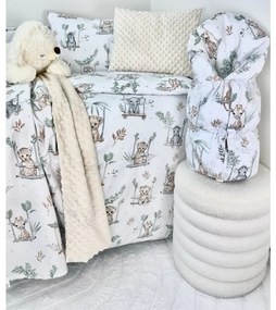 5-dielna výhod. súprava pre bábätko Animals/minky krémová