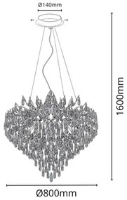 Krištáľový luster na lanku 12xG9/40W/230V zlatá