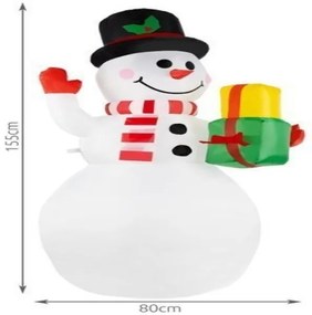 ISO Nafukovací LED snehuliak XL 155 cm