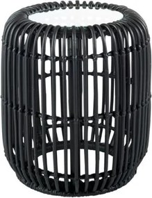 Čierny ratanový konferenčný stolík Mono Boho - Ø 38 * 41cm