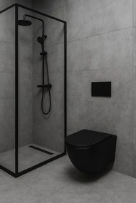 Erga Lily+, závesná WC misa 490x370x365mm, Rimless Tornado 2 + toaletné sedadlo s pomalým zatváraním, čierna matná, ERG-V03-LILY-TO2-BK