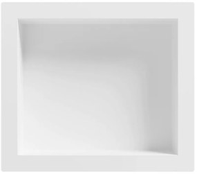 Mexen X-Wall-S, SMC polička na zapustenie do steny s prírubou 35,5 x 40,7 cm, biela, 1901354109