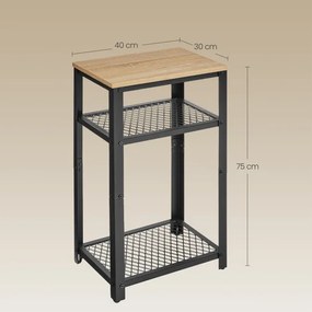 Príručný stolík OSKAR LET075B11 hnedý / čierny