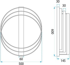 Toolight Toolight, LED stropné svietidlo, 60cm, 70W, 4000K, 3000lm, SWE058-C, čierna matná, OSW-20158