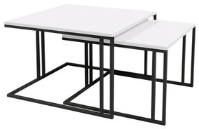 Set dvoch konferenčných stolíkov Froyw, Farba: čierna/biely mramor