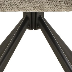 Svetlosivé čalúnené jedálenské kreslo s podrúčkami Graham – Actona