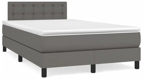 Boxspring posteľ s matracom sivá 120x190 cm umelá koža 3269823