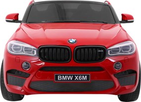 Ramiz Elektrické autíčko BMW X6M XXL pre 2 deti lakované červené SUV + diaľkové ovládanie + ekokoža