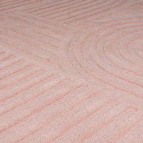Ružový vlnený koberec Flair Rugs Zen Garden, 160 x 230 cm