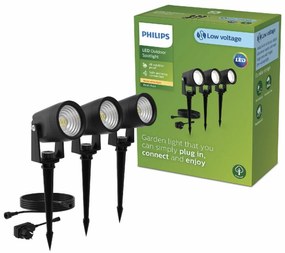 Philips Reuel GardenLink Vonkajší LED reflektor snízkym napätím, 3x1,5 W, 3x180 lm, 2700 K
