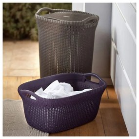 Tmavosivý kôš na bielizeň Curver Knit Hamper, 57 l
