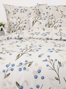 Predĺžené bavlnené obliečky Renforcé - Čučoriedky prírodné