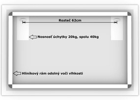 LED zrkadlo Classico 90x60cm studená biela - wifi aplikácia