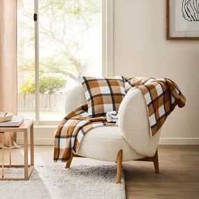 Hnedá deka s baránkom 125x150 cm Ecossais – douceur d'intérieur