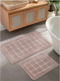 Hnedé kúpeľňové predložky v súprave 2 ks 50x80 cm Kareli – Foutastic