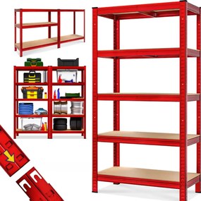 Monzana Regál s vysokou nosnosťou HEAVY, max. 875kg, 90x40x180cm, červená
