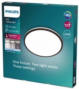 Philips 8719514432048 Stropné svietidlo OZZIET LED 22W, 4000K, 2500lm, IP20, čierna