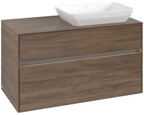 VILLEROY &amp; BOCH Collaro závesná skrinka pod umývadlo na dosku (umývadlo vpravo), 2 zásuvky, s LED osvetlením, 1000 x 500 x 548 mm, Arizona Oak, C111B0VH