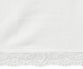 Trojštvrťové legínsy s čipkovým lemom, biele