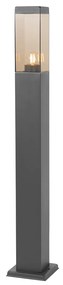 Smart buitenlamp paal donkergrijs met smoke 80 cm incl. Wifi P45 - Malios