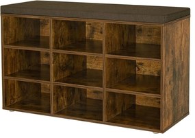 Botník s lavicou, 9 priehradiek, 48x78,5x30cm