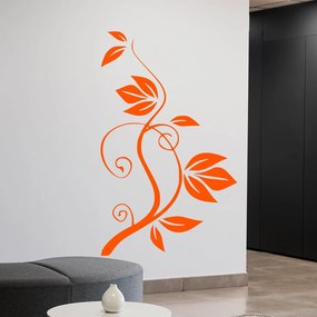 Veselá Stena Samolepka Ťahajúca sa kvetina Farba: oranžová, Veľkosť: 100 x 62 cm