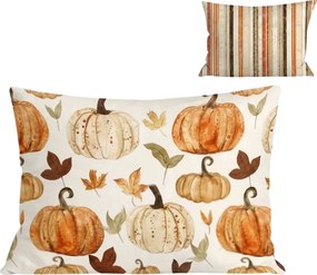 Flanelová obliečka na vankúš PUMPKINS & STRIPES 50x70 cm, farebný
