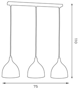 Luster na lanku NOAK 3xE27/15W/230V biela