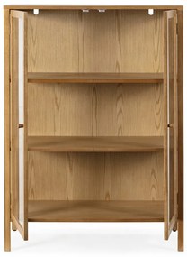 Vitrína v dekore duba v prírodnej farbe 90x126x40 cm Ceci – MOME